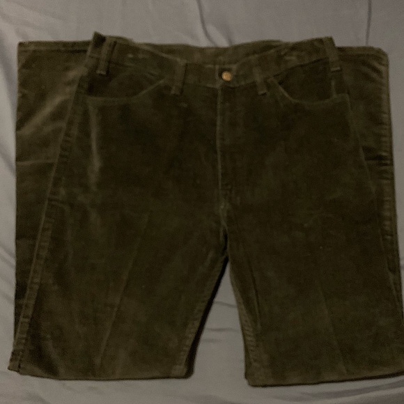 Vintage 70’s Levi Strauss Cotton Corduroy Black Pants Size 36X32 Mens Retro - Picture 1 of 8